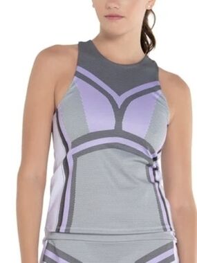 K-Swiss Gray and Lavender Athletic Tank Top